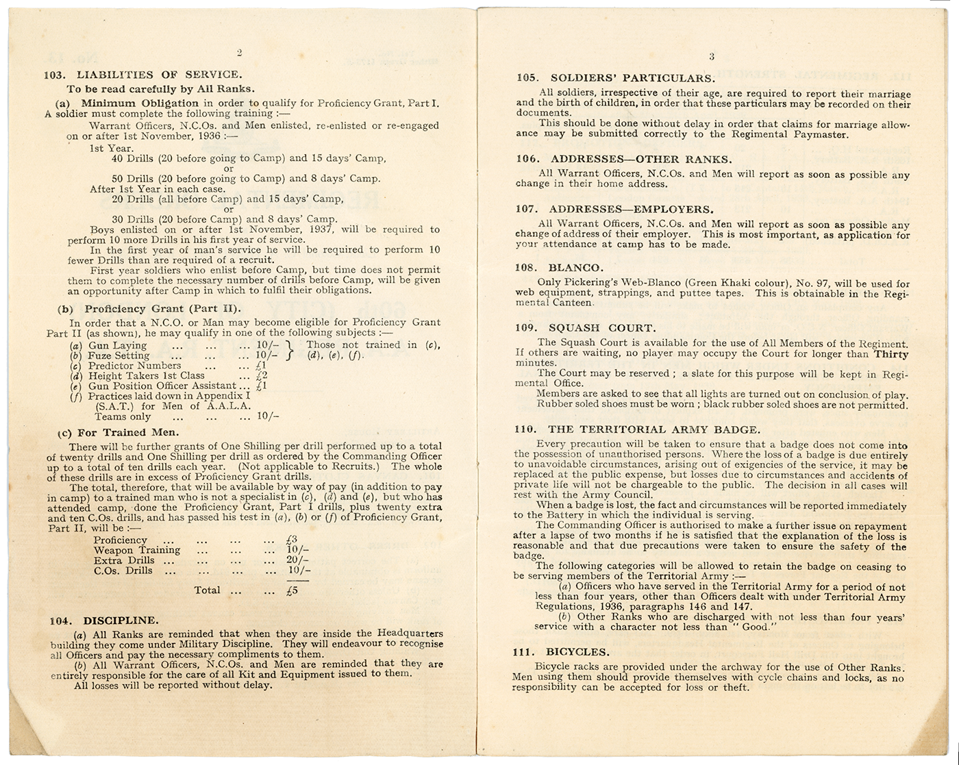 Regimental Orders. 60th (City of London) A.A. Regiment, R.A. (T.A.)