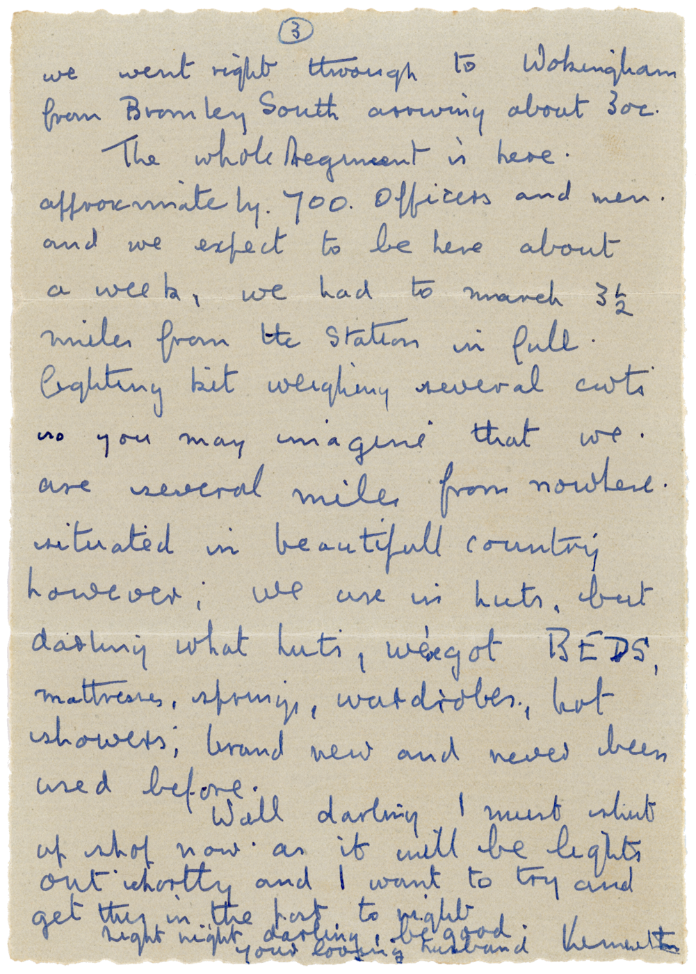 Letter from Cyril "Kenneth" Penman to Teresina "Terry" Evelina Penman dated 29th September, 1939.