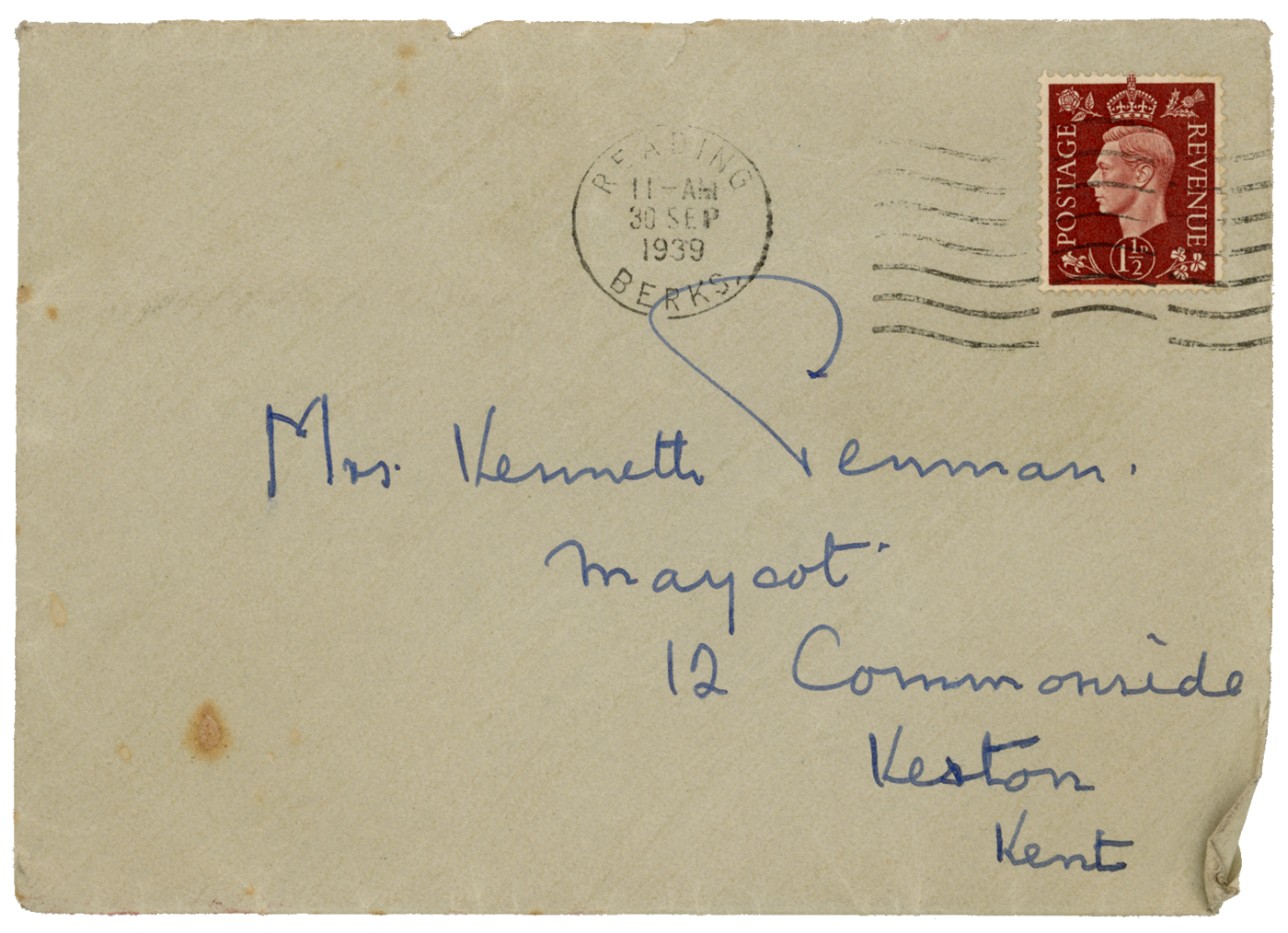 Letter from Cyril "Kenneth" Penman to Teresina "Terry" Evelina Penman dated 29th September, 1939.