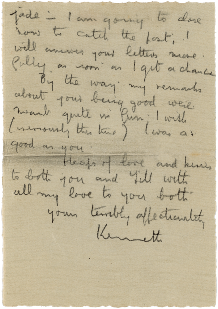 Letter from Cyril “Kenneth” Penman to Teresena “Terry” Penman dated October 4th, 1939. (pg. 4)