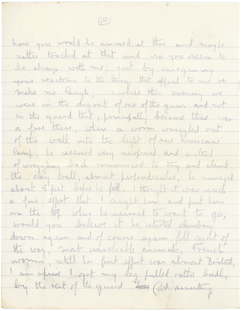 Letter from Cyril “Kenneth” Penman to Teresina “Terry” Penman dated October 19th, 1939. (pg. 3)
