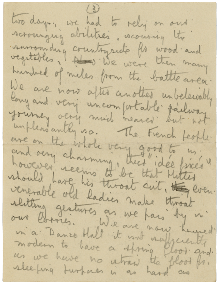 Letter from Cyril “Kenneth” Penman to Teresina “Terry” Penman received October 23rd, 1939. (pg. 3)