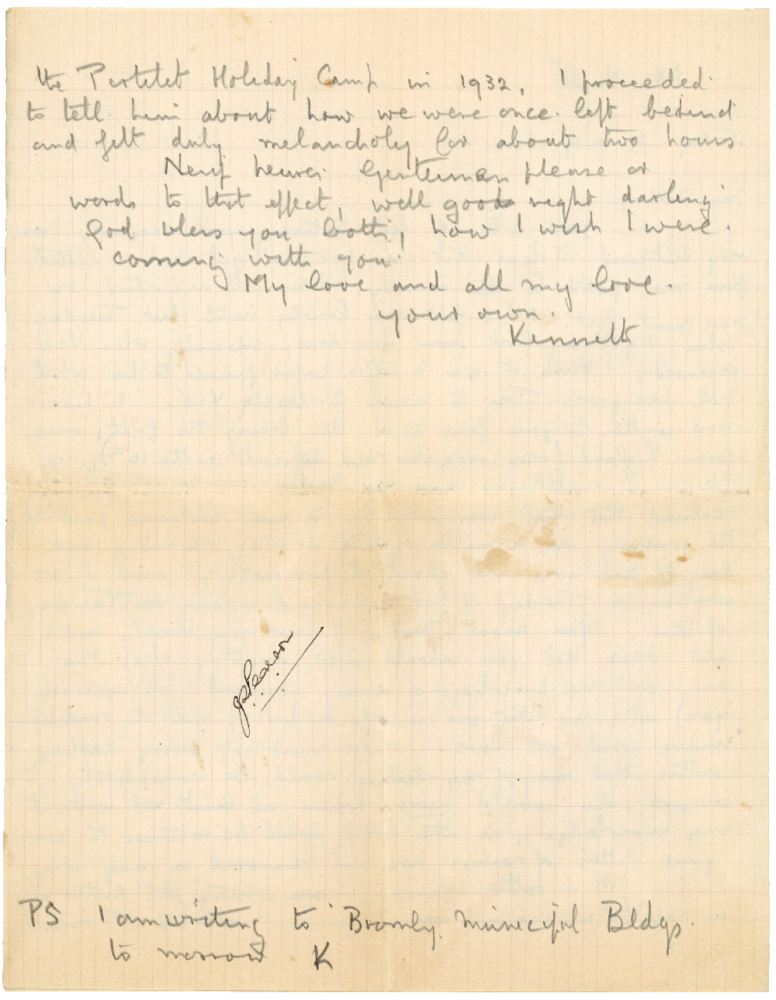 Letter from Cyril “Kenneth” Penman to Teresina “Terry” Penman dated October 27th, 1939. (pg. 3)