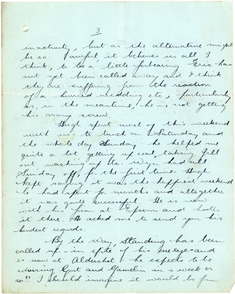 Letter from Teresina “Terry” Penman to Cyril “Kenneth” Penman dated November 6th, 1939. (pg. 3)