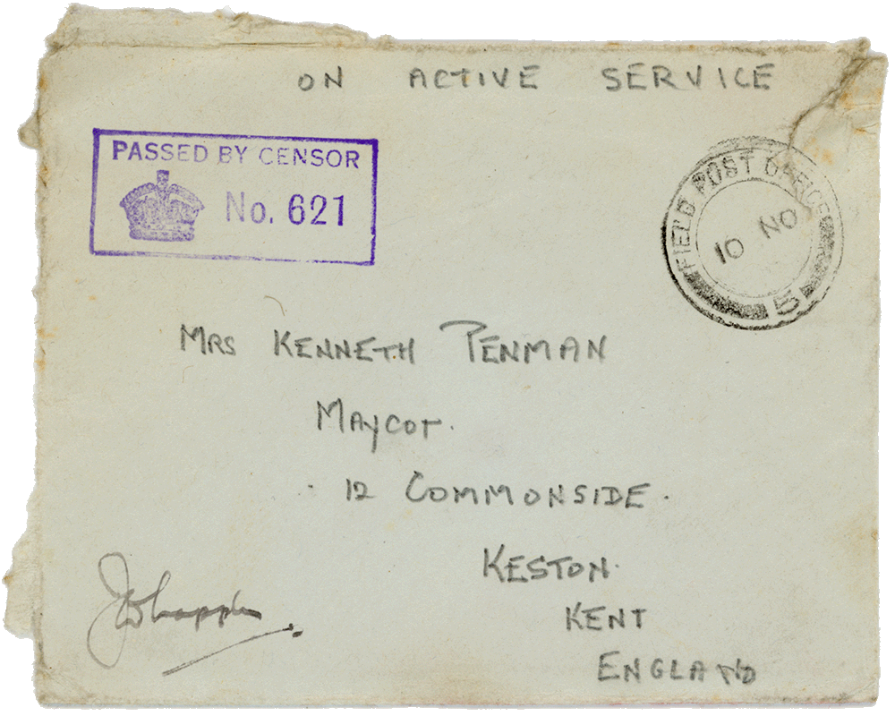 Envelope for letter from Cyril “Kenneth” Penman to Teresina “Terry” Penman dated November 8th, 1939.