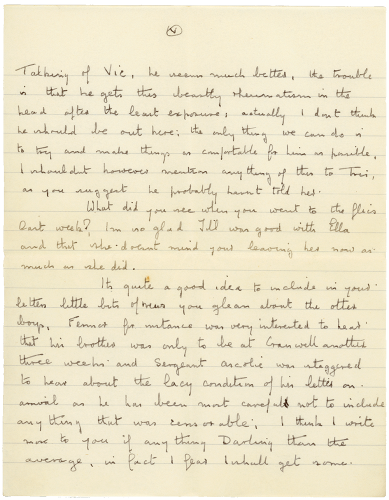 Letter from Cyril “Kenneth” Penman to Teresina “Terry” Penman dated November 9th, 1939. (pg. 5)