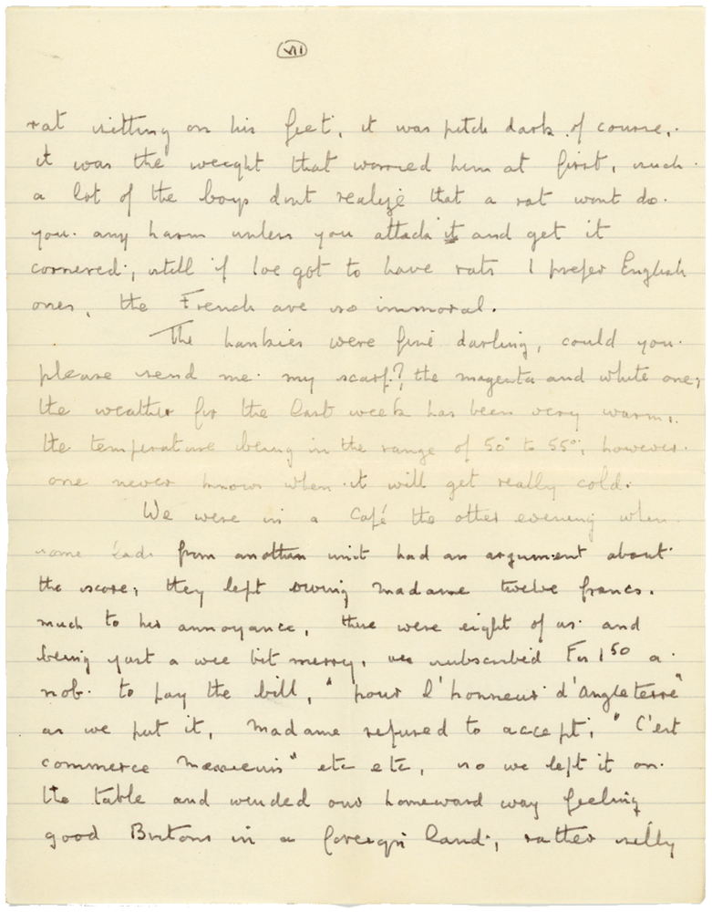 Letter from Cyril “Kenneth” Penman to Teresina “Terry” Penman dated November 9th, 1939. (pg. 7)