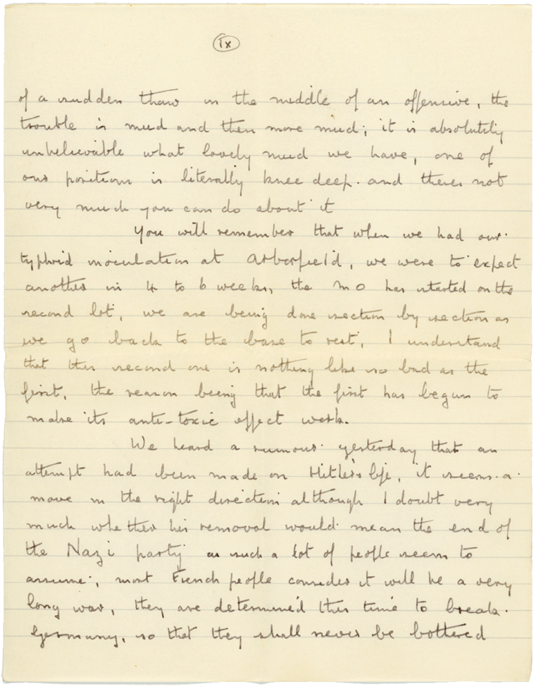 Letter from Cyril “Kenneth” Penman to Teresina “Terry” Penman dated November 9th, 1939. (pg. 9)