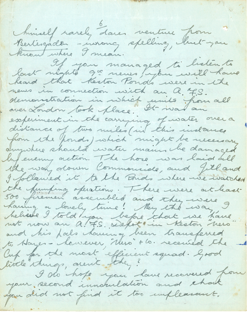 Letter from Teresina “Terry” Penman to Cyril “Kenneth” Penman dated November 14th, 1939. (pg. 6)