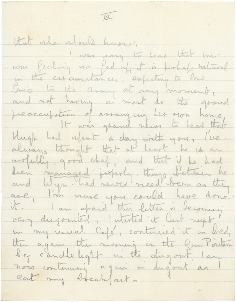 Letter from Cyril “Kenneth” Penman to Teresina “Terry” Penman dated November 15th, 1939. (pg. 4)