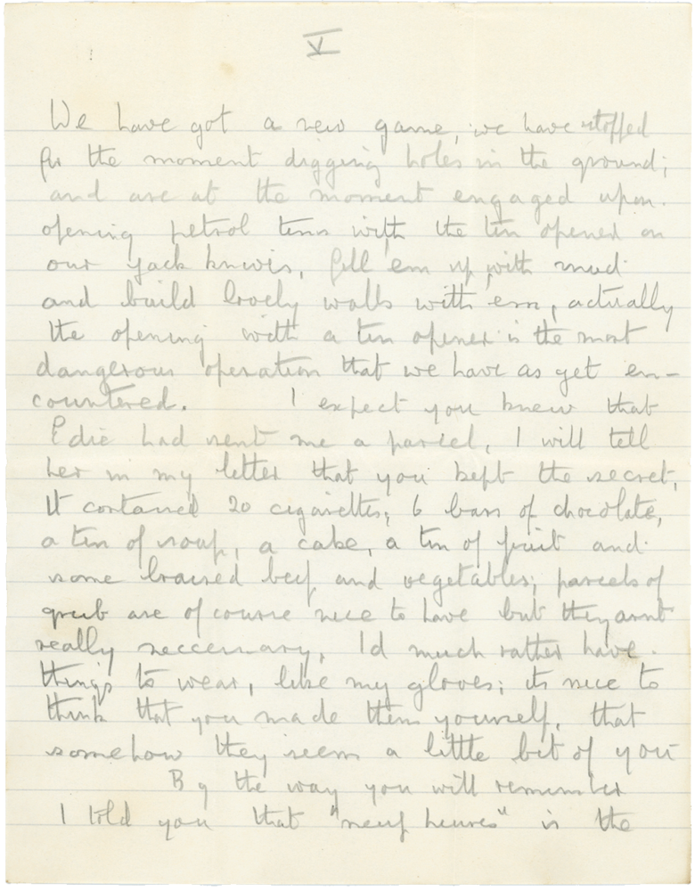 Letter from Cyril “Kenneth” Penman to Teresina “Terry” Penman dated November 15th, 1939. (pg. 5)