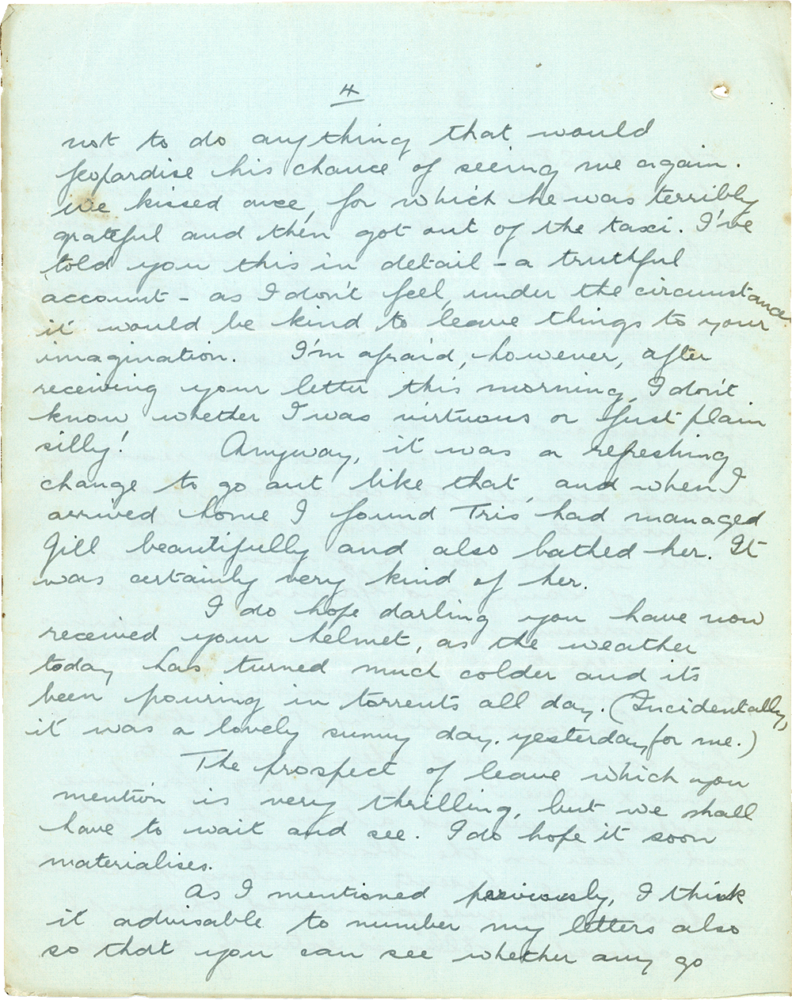Letter from Teresina “Terry” Penman to Cyril “Kenneth” Penman dated November 16th, 1939. (pg. 4)