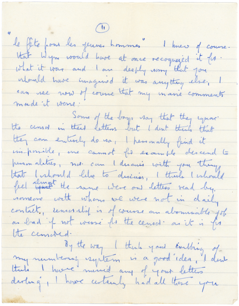 Letter from Cyril “Kenneth” Penman to Teresina “Terry” Penman dated November 24th, 1939. (pg. 2)