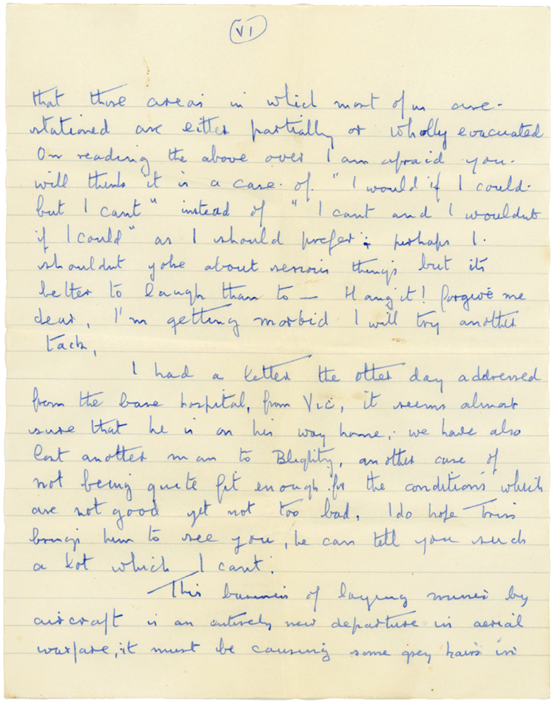 Letter from Cyril “Kenneth” Penman to Teresina “Terry” Penman dated November 24th, 1939. (pg. 6)