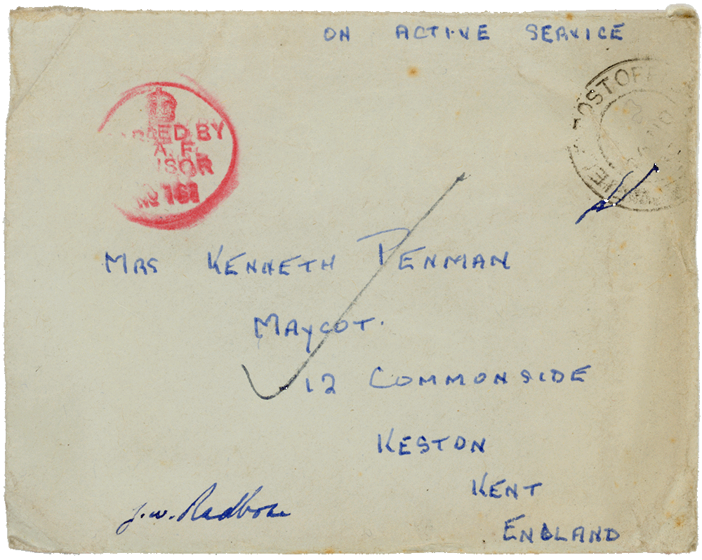 Envelope for letter from Cyril “Kenneth” Penman to Teresina “Terry” Penman dated November 24th, 1939.