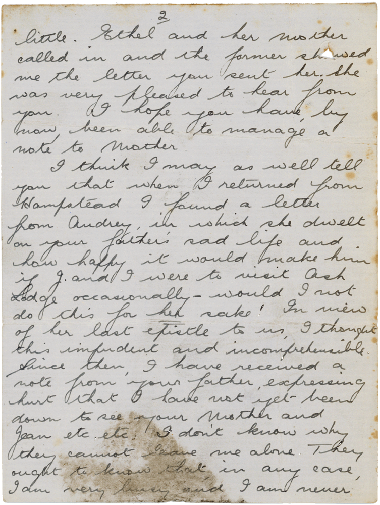 Letter from Teresina “Terry” Penman to Cyril “Kenneth” Penman dated November 26th, 1939. (pg. 2)