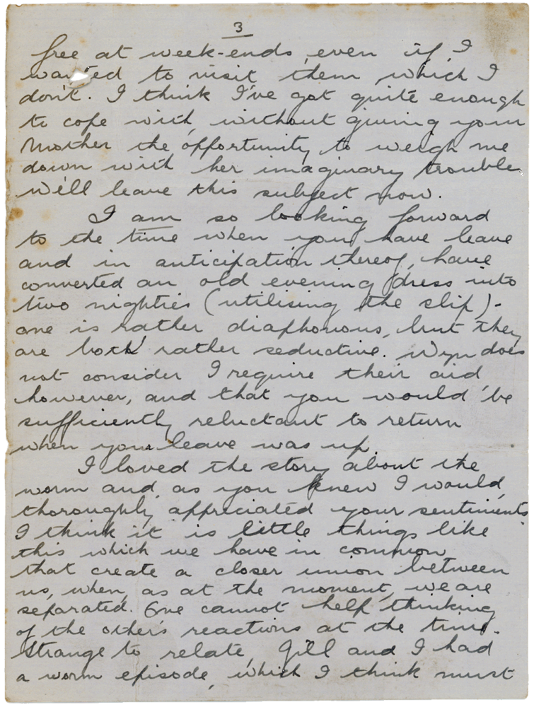 Letter from Teresina “Terry” Penman to Cyril “Kenneth” Penman dated November 26th, 1939. (pg. 3)