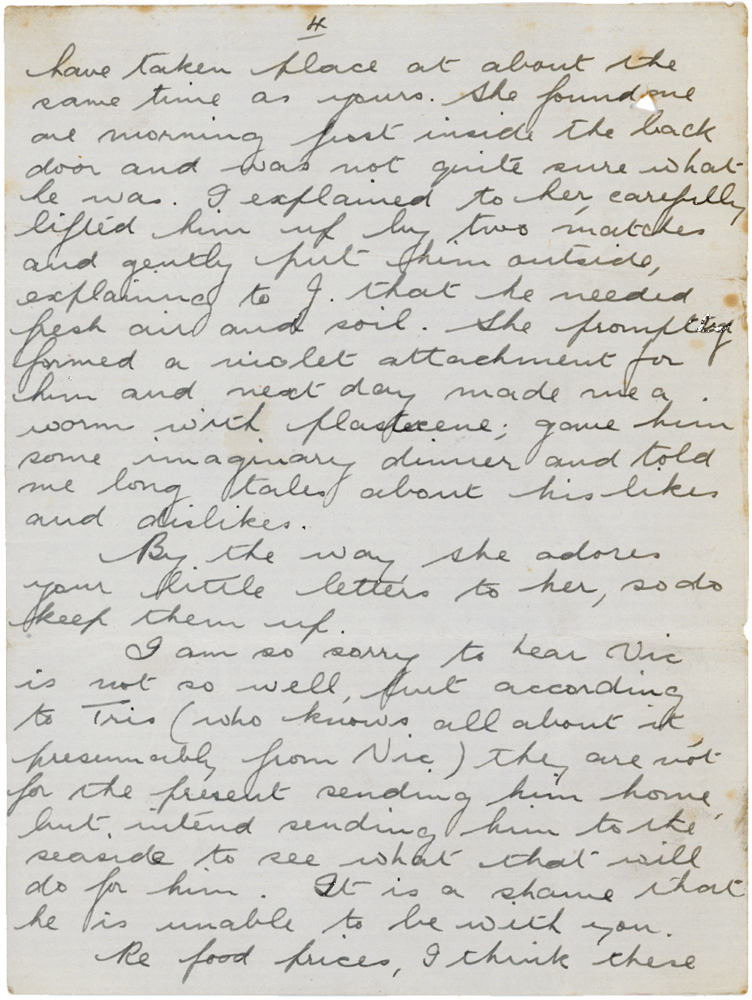 Letter from Teresina “Terry” Penman to Cyril “Kenneth” Penman dated November 26th, 1939. (pg. 4)