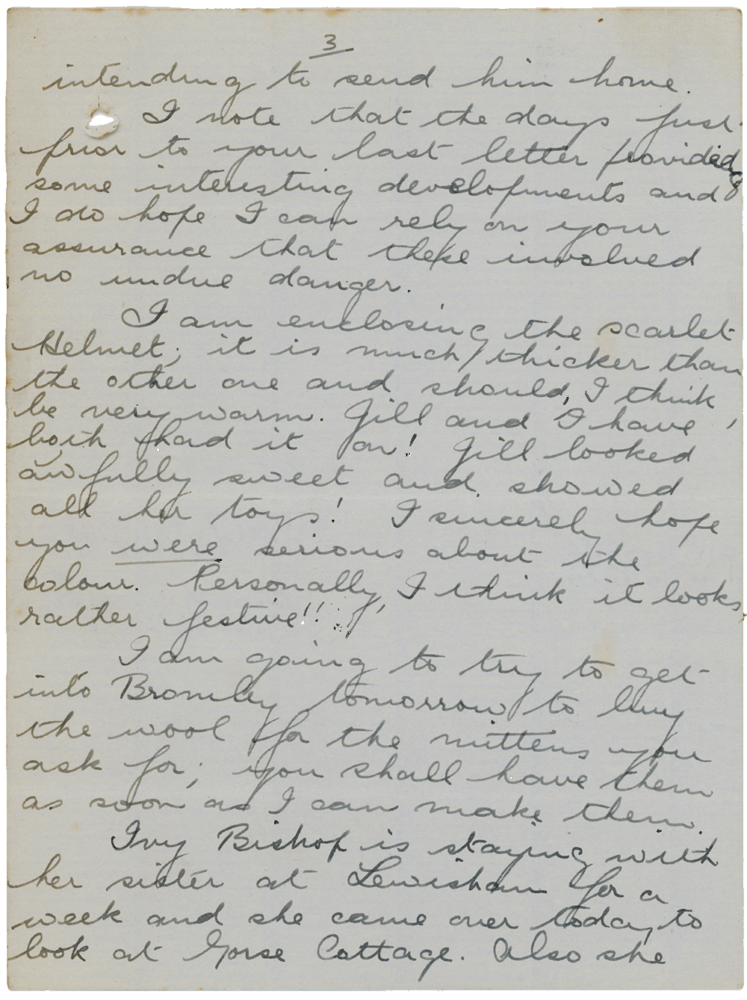 Letter from Teresina “Terry” Penman to Cyril “Kenneth” Penman dated November 29th, 1939. (pg. 3)