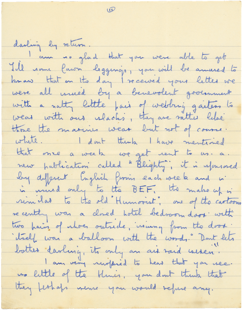 Letter from Cyril “Kenneth” Penman to Teresina “Terry” Penman dated November 30th, 1939. (pg. 2)