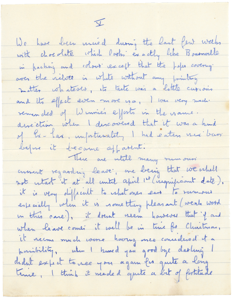 Letter from Cyril “Kenneth” Penman to Teresina “Terry” Penman dated November 30th, 1939. (pg. 5)
