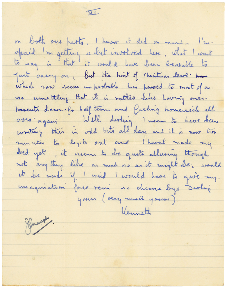 Letter from Cyril “Kenneth” Penman to Teresina “Terry” Penman dated November 30th, 1939. (pg. 6)