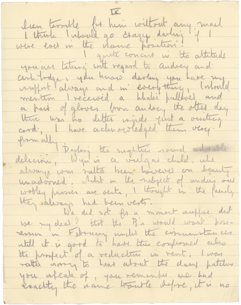 Letter from Cyril “Kenneth” Penman to Teresina “Terry” Penman dated December 13th, 1939. (pg. 9)