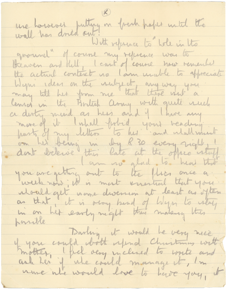 Letter from Cyril “Kenneth” Penman to Teresina “Terry” Penman dated December 13th, 1939. (pg. 10)