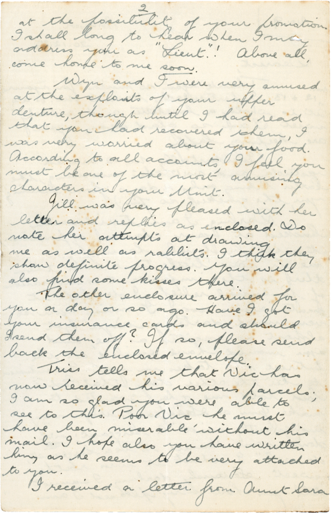 Letter from Teresina “Terry” Penman to Cyril “Kenneth” Penman dated December 20th, 1939. (pg. 2)
