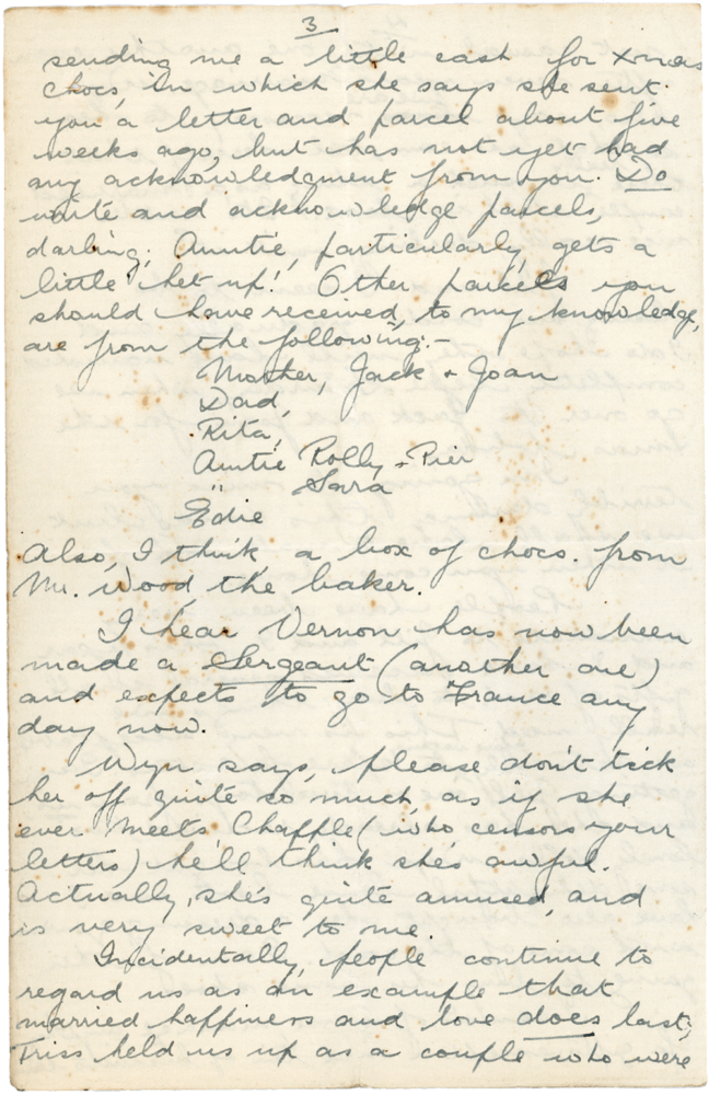 Letter from Teresina “Terry” Penman to Cyril “Kenneth” Penman dated December 20th, 1939. (pg. 3)