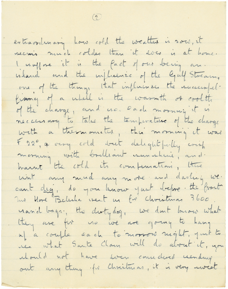 Letter from Cyril “Kenneth” Penman to Teresina “Terry” Penman dated December 23rd, 1939. (pg. 2)