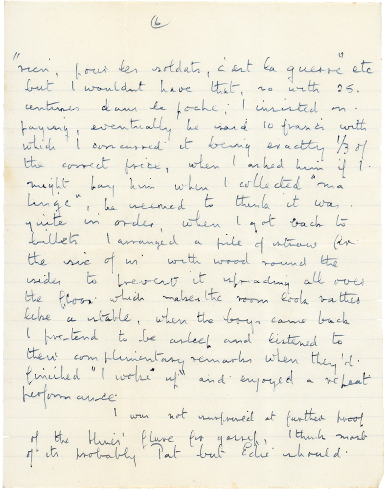 Letter from Cyril “Kenneth” Penman to Teresina “Terry” Penman dated December 23rd, 1939. (pg. 6)