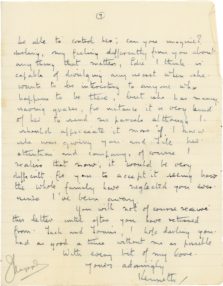 Letter from Cyril “Kenneth” Penman to Teresina “Terry” Penman dated December 23rd, 1939. (pg. 7)