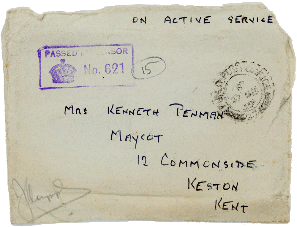 Envelope for letter from Cyril “Kenneth” Penman to Teresina “Terry” Penman dated December 23rd, 1939.