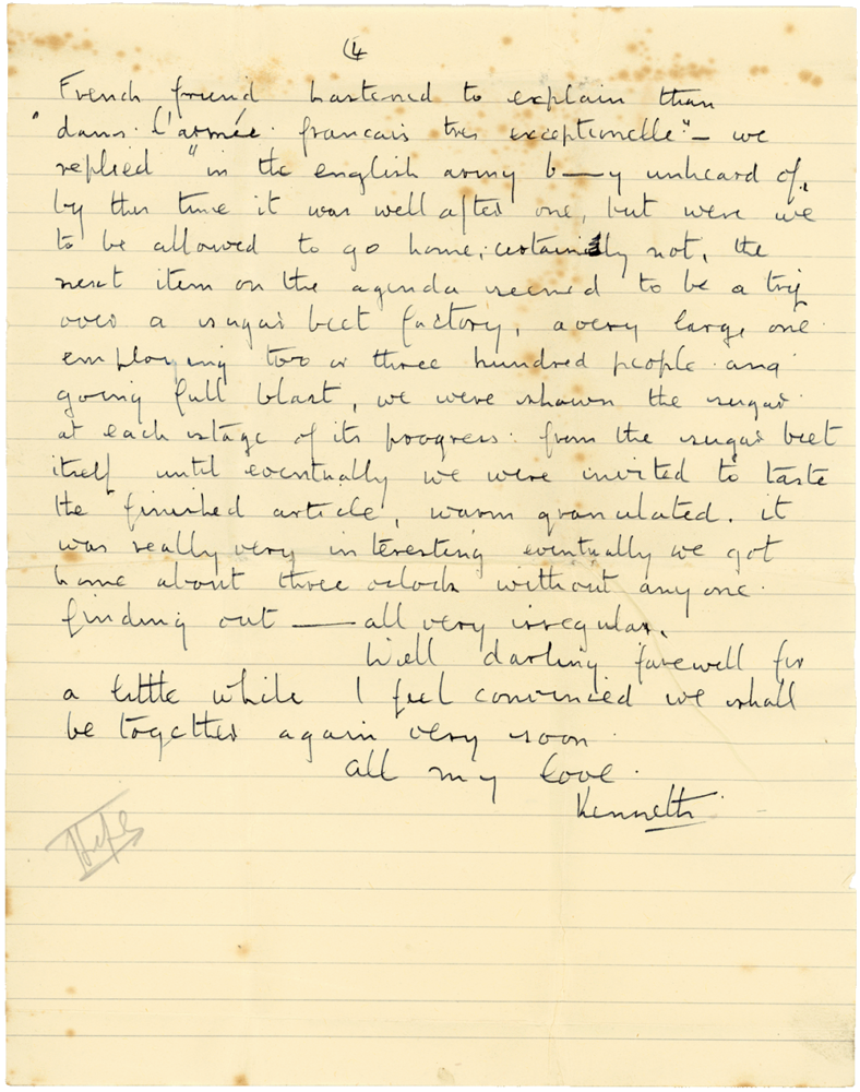 Letter from Cyril “Kenneth” Penman to Teresina “Terry” Penman dated December 30th, 1939. (pg. 4)