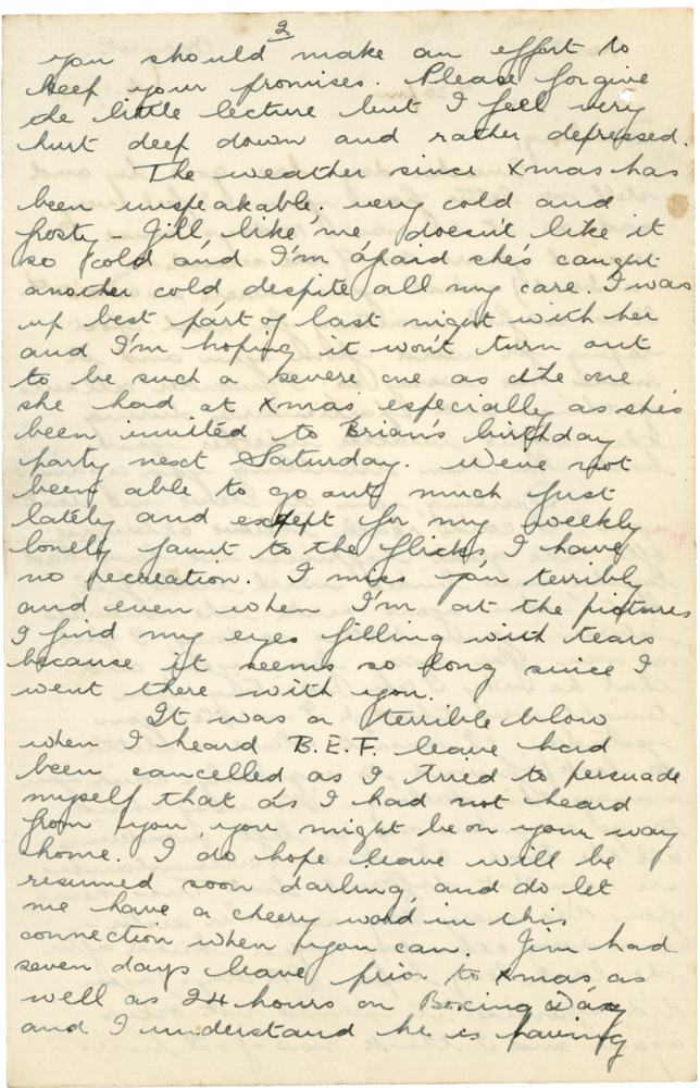 Letter from Teresina “Terry” Penman to Cyril “Kenneth” Penman dated January 16th, 1940. (pg. 2)