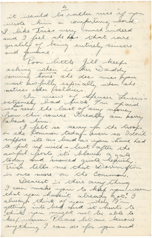 Letter from Teresina “Terry” Penman to Cyril “Kenneth” Penman dated January 16th, 1940. (pg. 4)