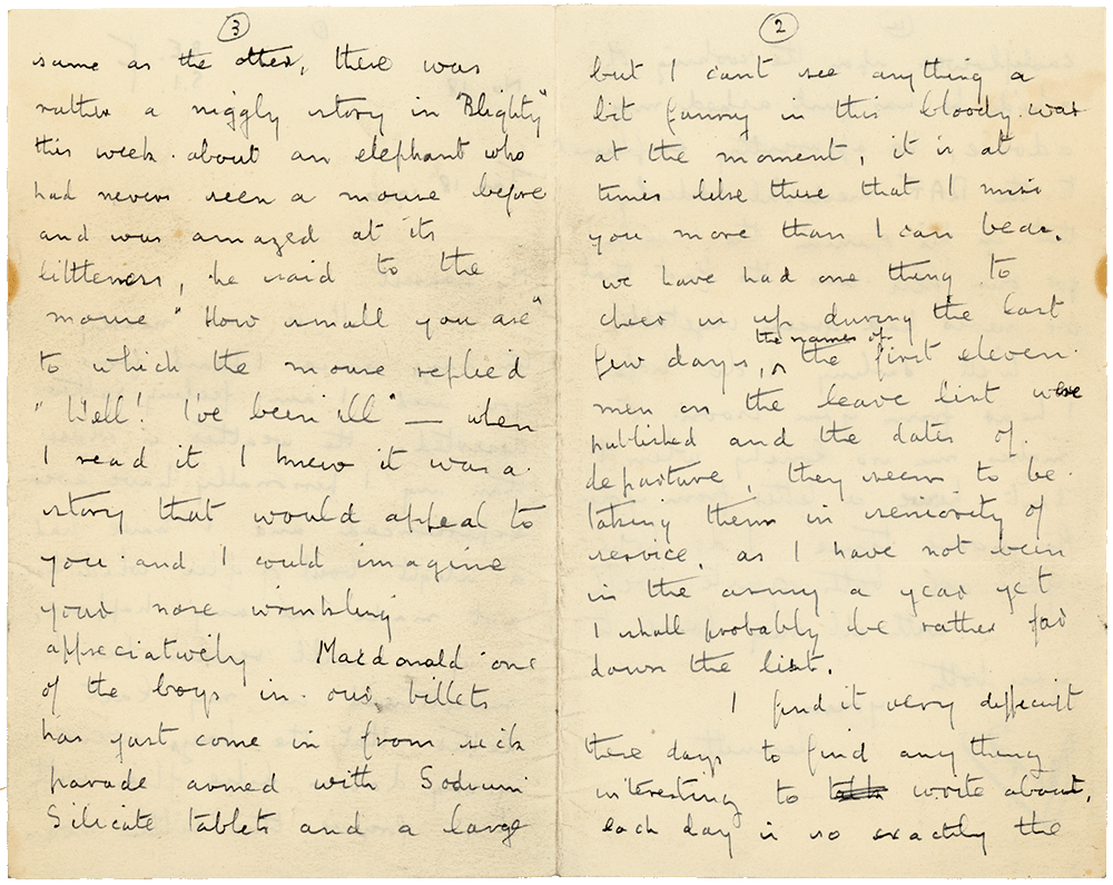 Letter from Cyril “Kenneth” Penman to Teresina “Terry” Penman dated January 18th, 1940. (pg. 2, 3)