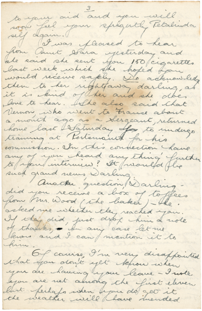 Letter from Teresina “Terry” Penman to Cyril “Kenneth” Penman dated January 23rd, 1940. (pg. 3)