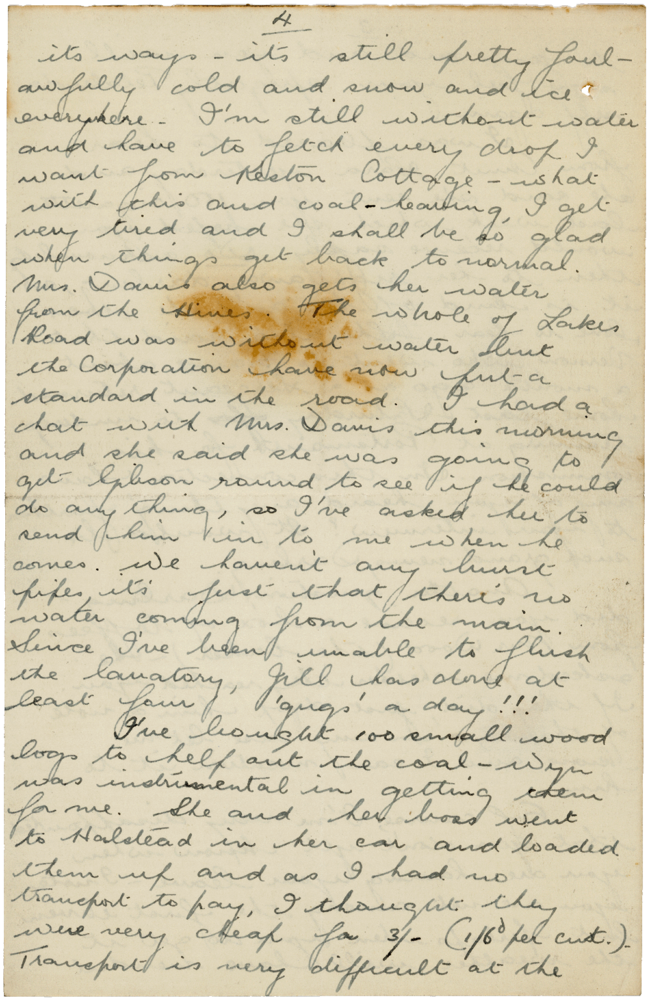 Letter from Teresina “Terry” Penman to Cyril “Kenneth” Penman dated January 23rd, 1940. (pg. 4)