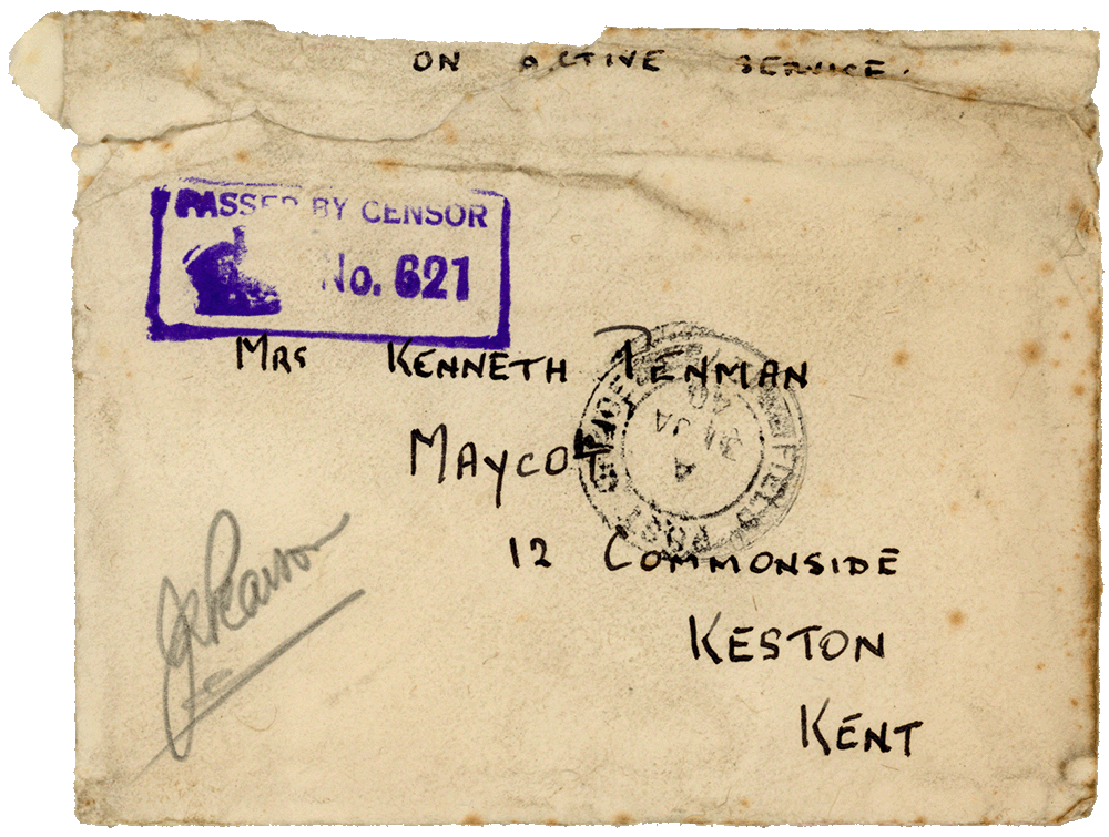 Envelope for letter from Cyril “Kenneth” Penman to Teresina “Terry” Penman dated January 27th, 1940.