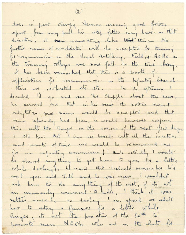 Letter from Cyril “Kenneth” Penman to Teresina “Terry” Penman dated January 29th, 1940. (pg. 2)