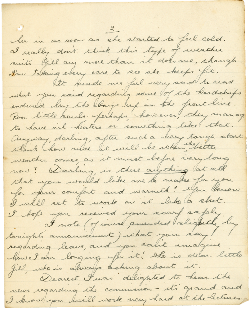 Letter from Teresina “Terry” Penman to Cyril “Kenneth” Penman dated January 29th, 1940. (pg. 2)