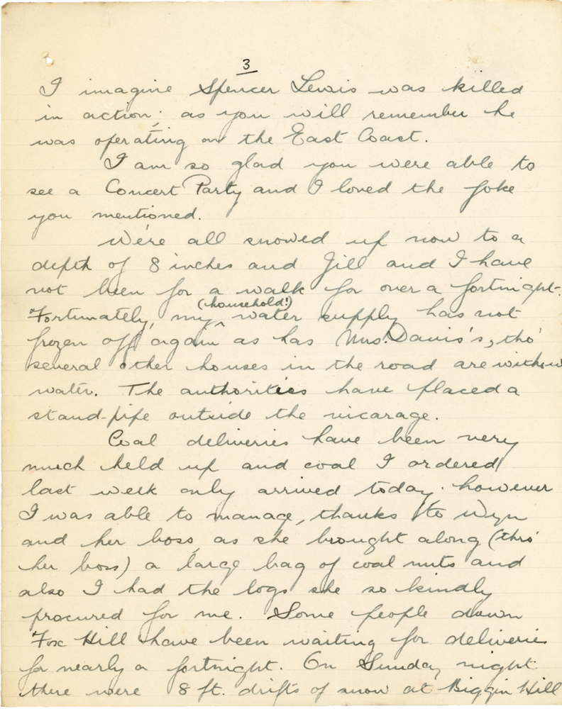 Letter from Teresina “Terry” Penman to Cyril “Kenneth” Penman dated February 1st, 1940. (pg. 3)