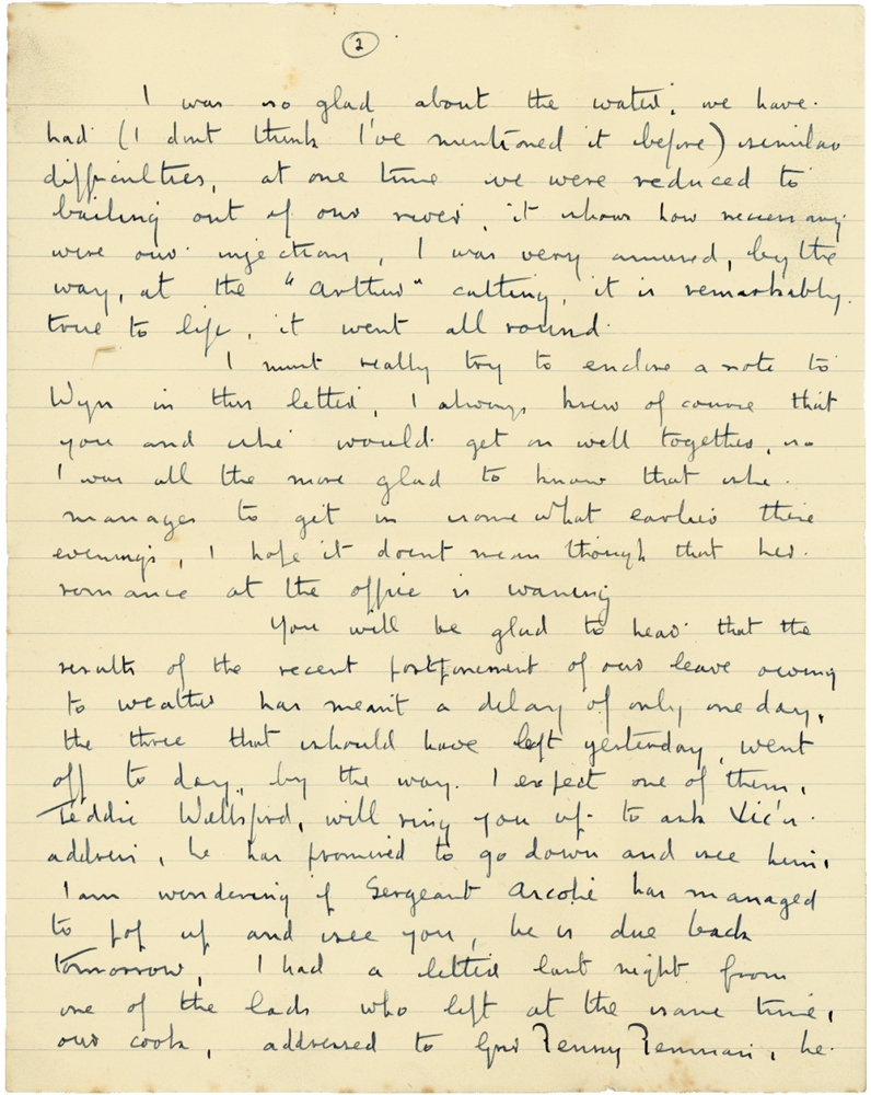 Letter from Cyril “Kenneth” Penman to Teresina “Terry” Penman dated February 4th, 1940. (pg. 2)