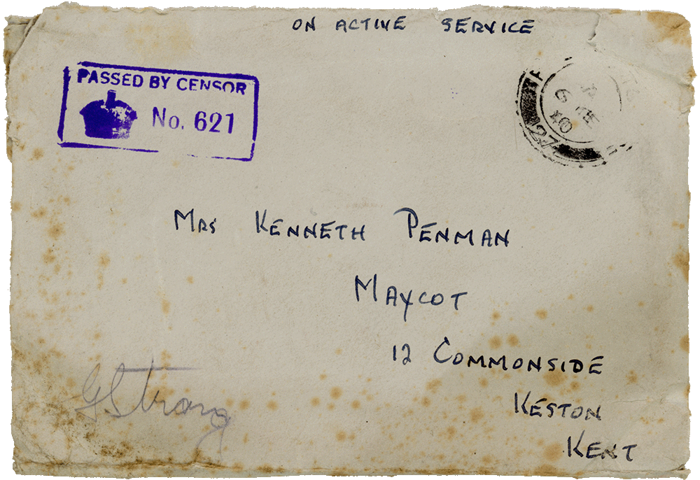 Envelope for letter from Cyril “Kenneth” Penman to Teresina “Terry” Penman dated February 4th, 1940.