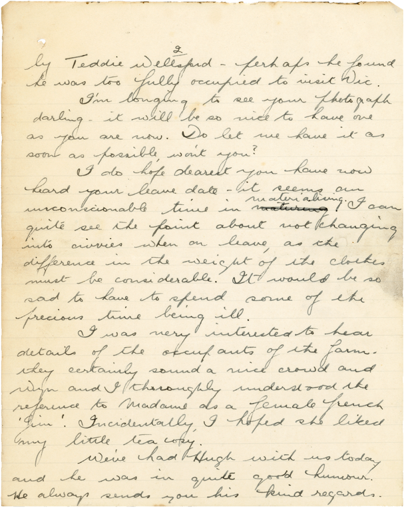 Letter from Teresina “Terry” Penman to Cyril “Kenneth” Penman dated February 12th, 1940. (pg. 2)