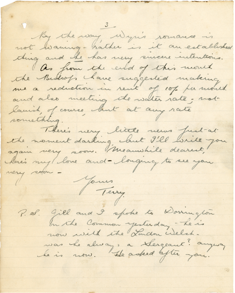 Letter from Teresina “Terry” Penman to Cyril “Kenneth” Penman dated February 12th, 1940. (pg. 3)