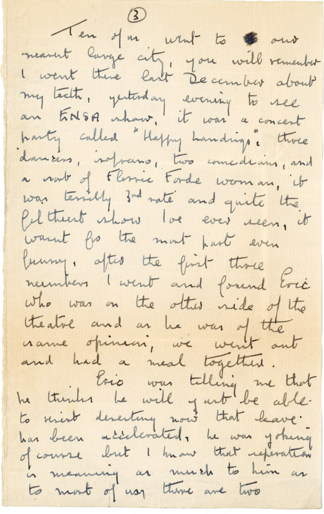Letter from Cyril “Kenneth” Penman to Teresina “Terry” Penman dated February 14th, 1940. (pg. 3)