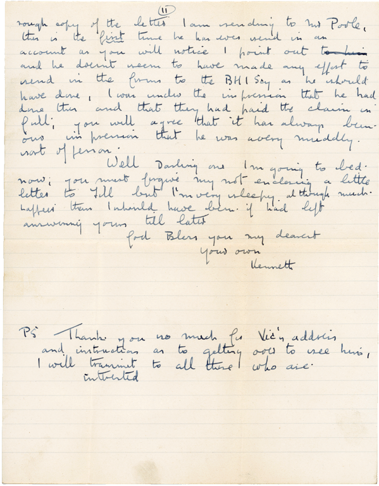 Letter from Cyril “Kenneth” Penman to Teresina “Terry” Penman dated March 1st, 1940. (pg. 2)